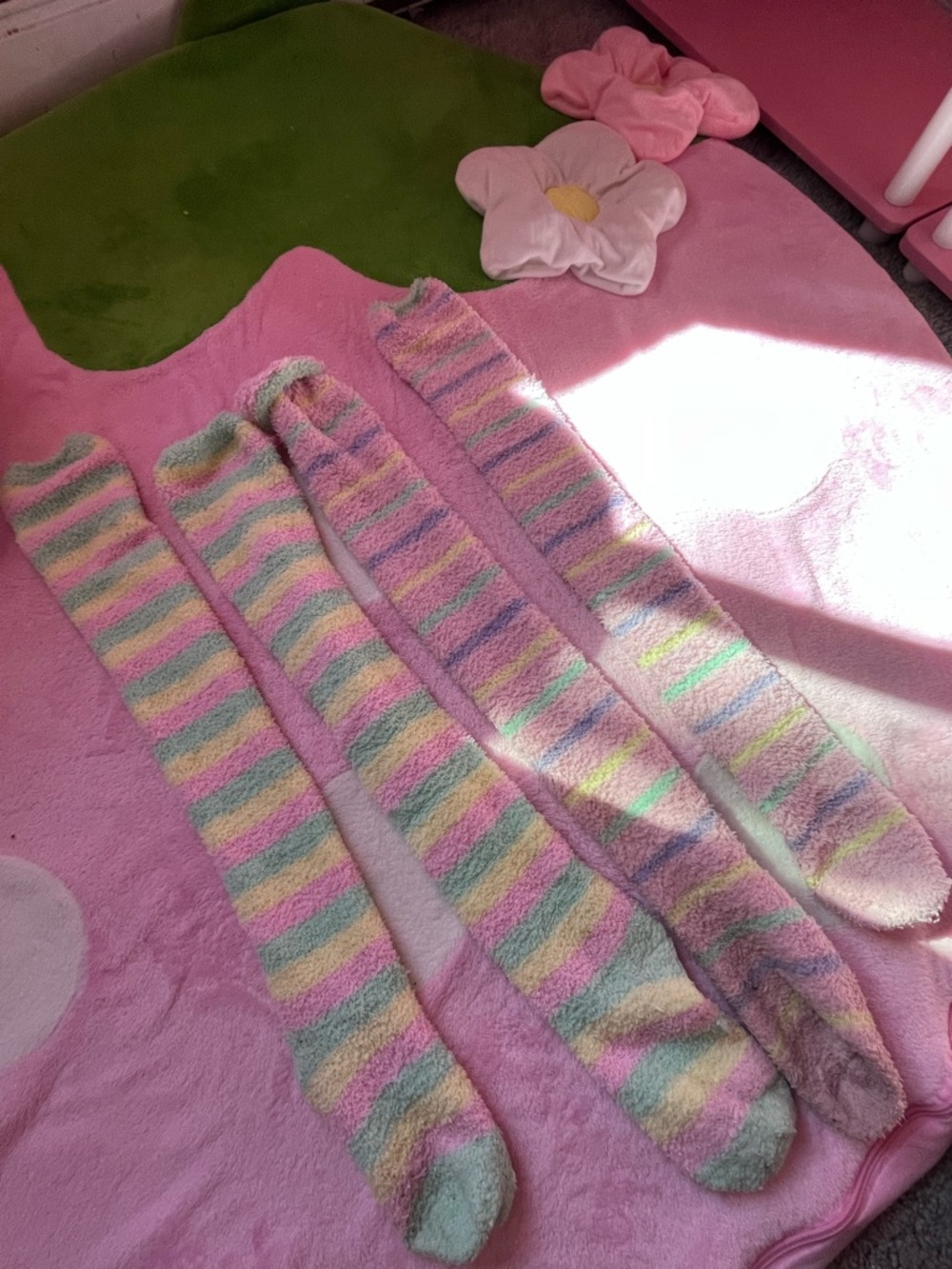 BUNDLE of Pastel Striped Cozy Knee-High Socks